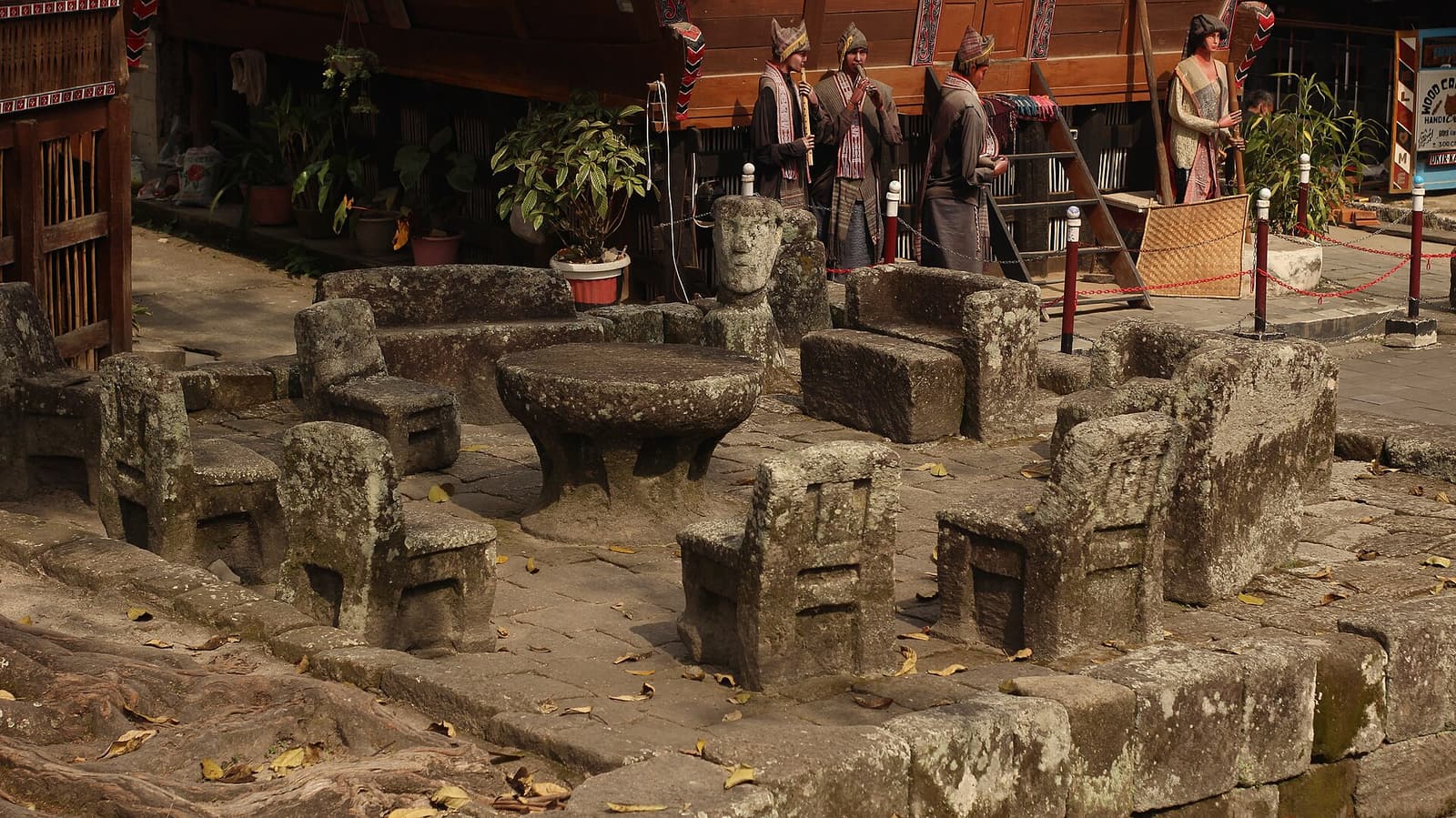 The stone chairs of Huta Siallagan in Ambarita on Samosir Island