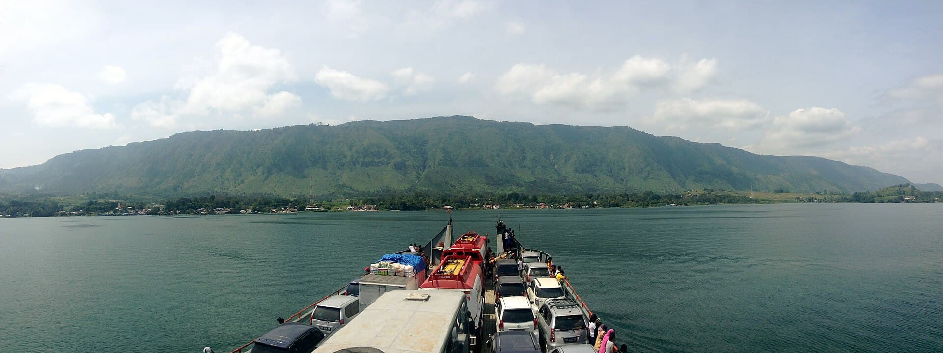 Cars on the deck of the ferry heading for Samosir Island
